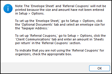 Image of envelope sheet and referral coupon popup